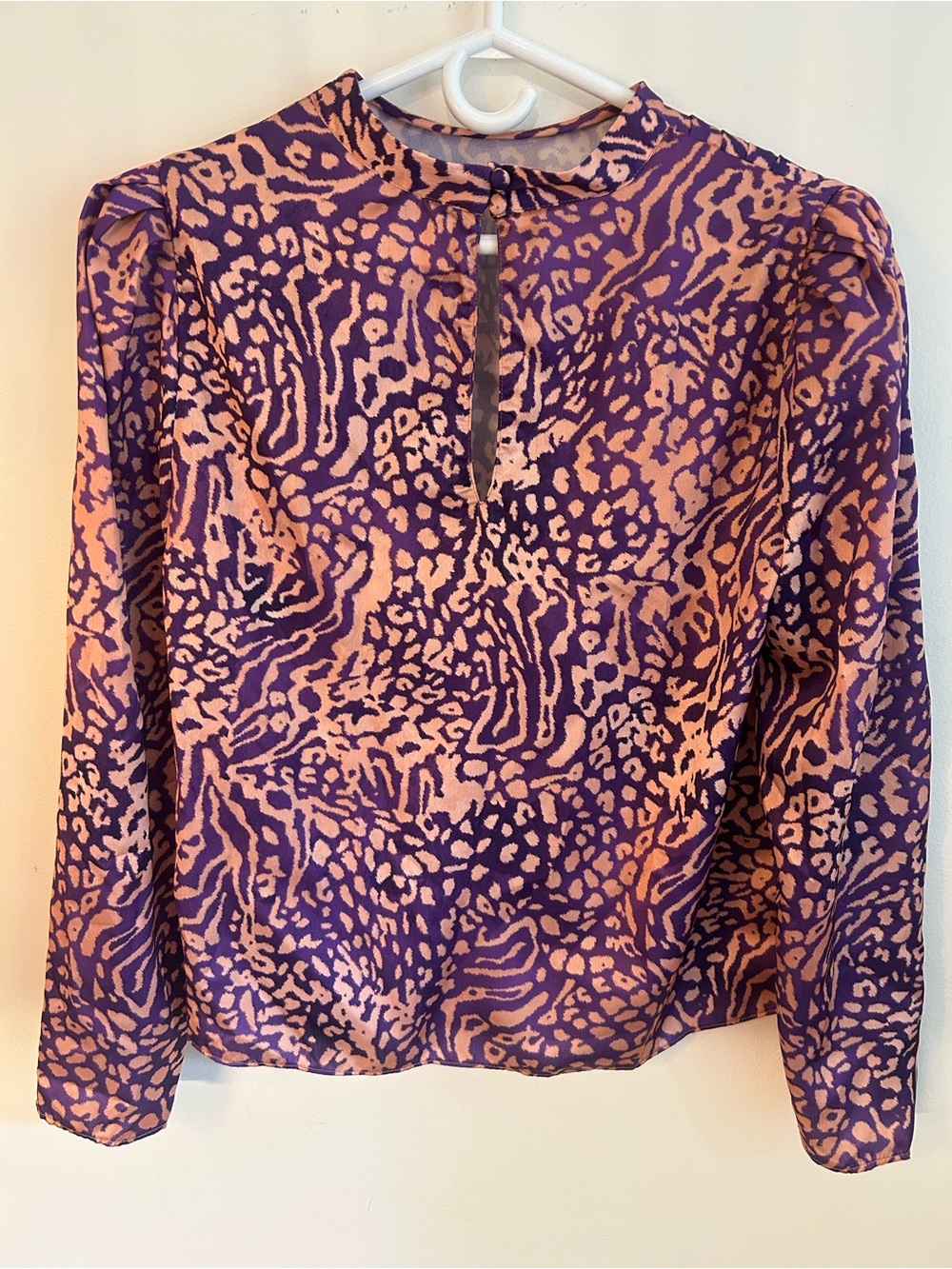 SAYLOR Purple and Peach Animal-Print Long Sleeve Top